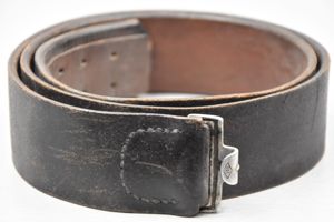 Early Wehrmacht leather equipment belt with aluminum hook 1938