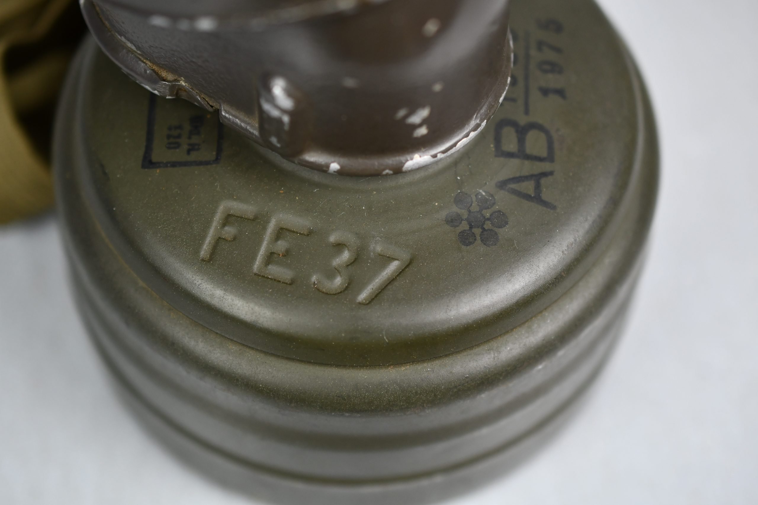 Early short M31 gas mask canister with straps and mask 1937 named and Luftwaffe unit marked L.G. Paris — image 10