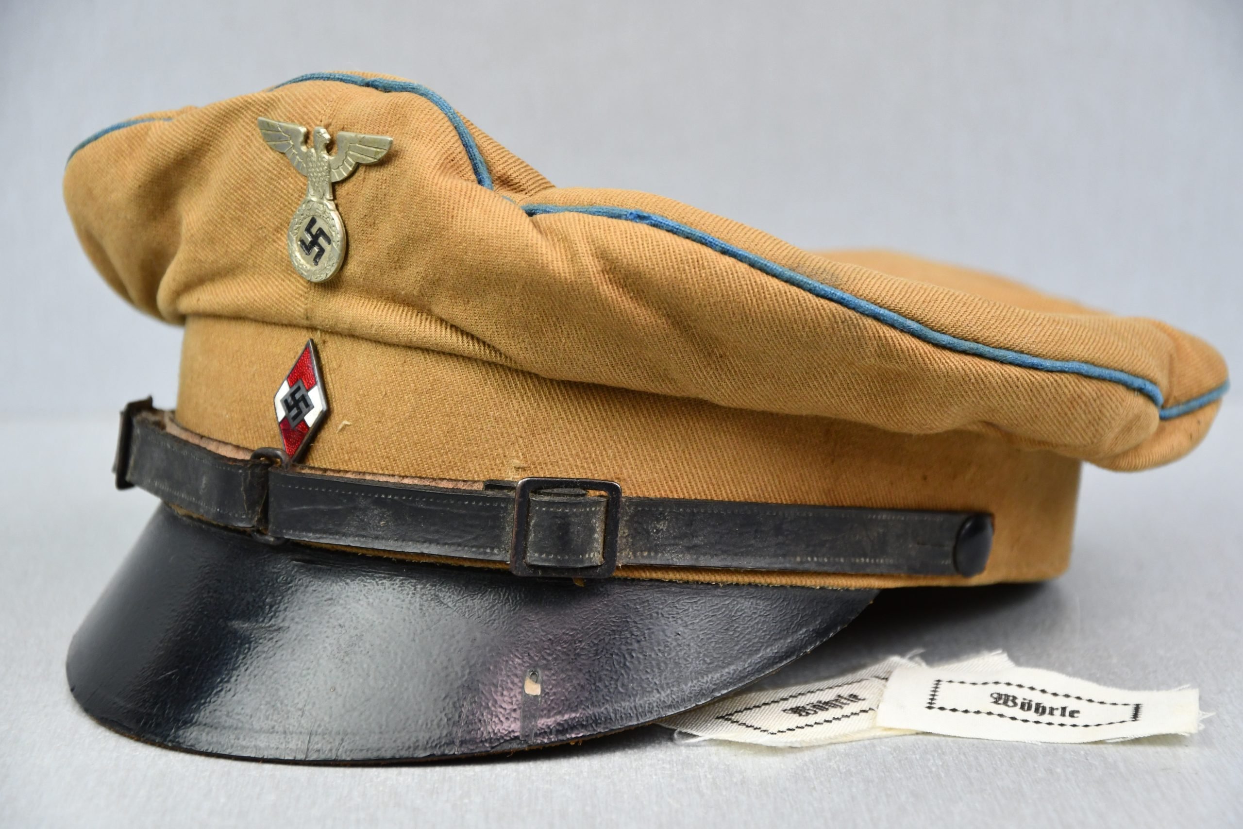 RARE Flieger Hitlerjugend (Hitler Youth Flyers) crusher cap with RZM label