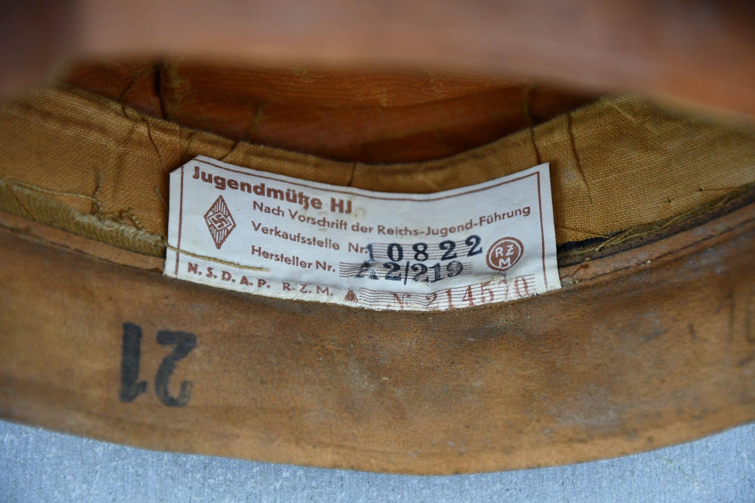 RARE Flieger Hitlerjugend (Hitler Youth Flyers) crusher cap with RZM label — image 20