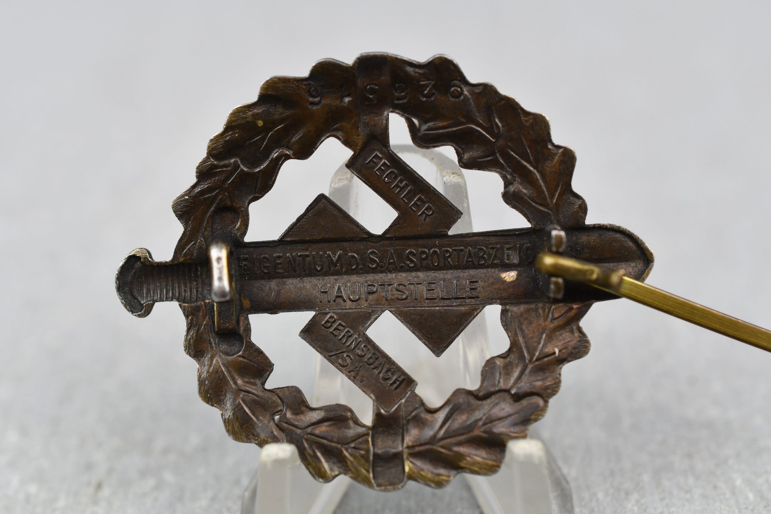 SA sports badge in bronze by Fechler — image 4
