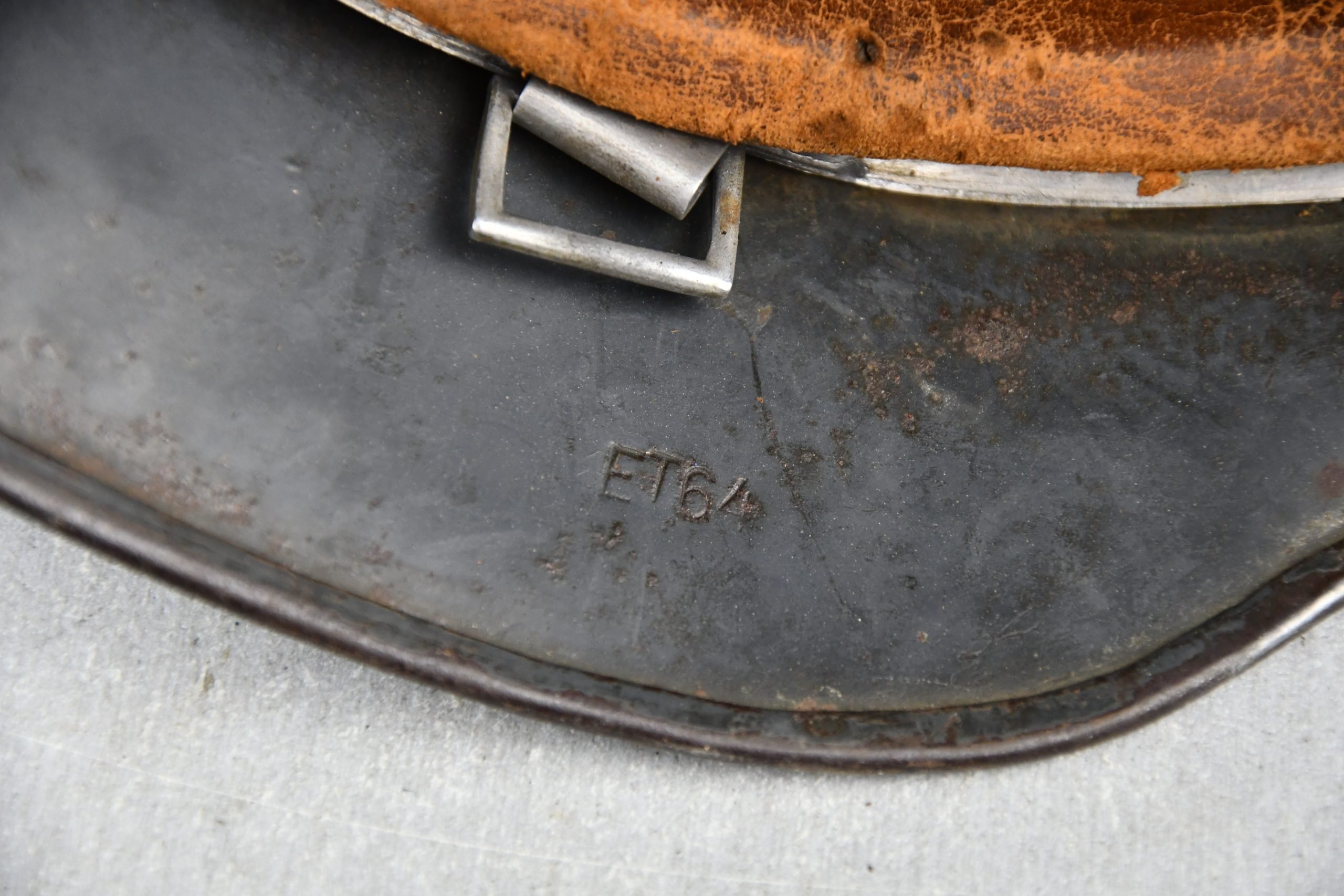 Early M35 Luftwaffe double decal steel helmet with droop tail eagle ET64 1938 — image 13