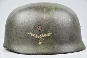 M38 Luftwaffe single decal 'Fallschirmjäger' grass green camouflage paratrooper helmet ET68