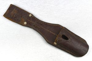Luftwaffe K98 bayonet frog in brown leather with LBA mark unit marked