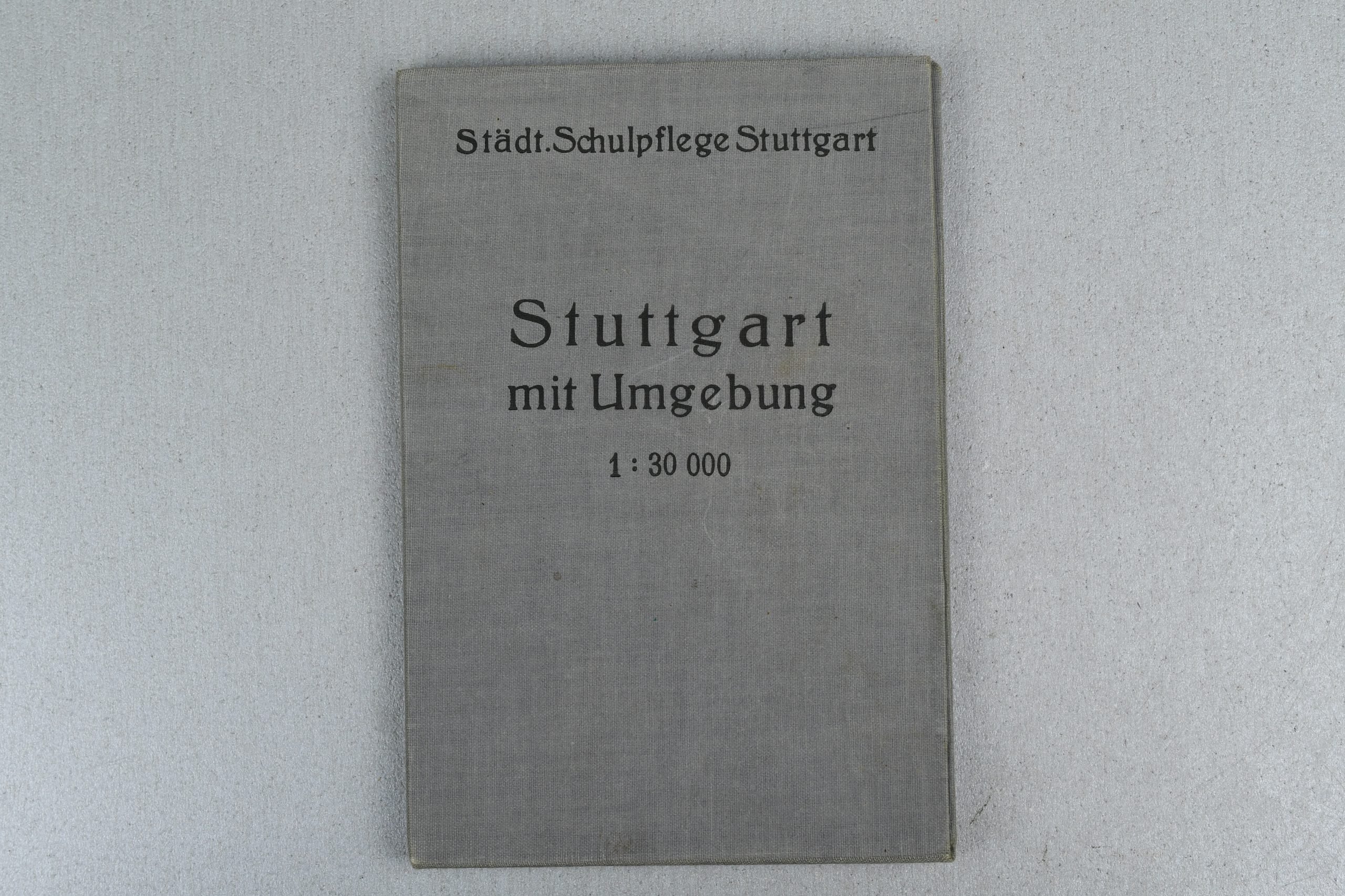Linen based map of Stuttgart 1931
