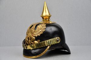 German Model 1860 Prussian NCO spike helmet unit marked 'J.R.74'. dated 1878