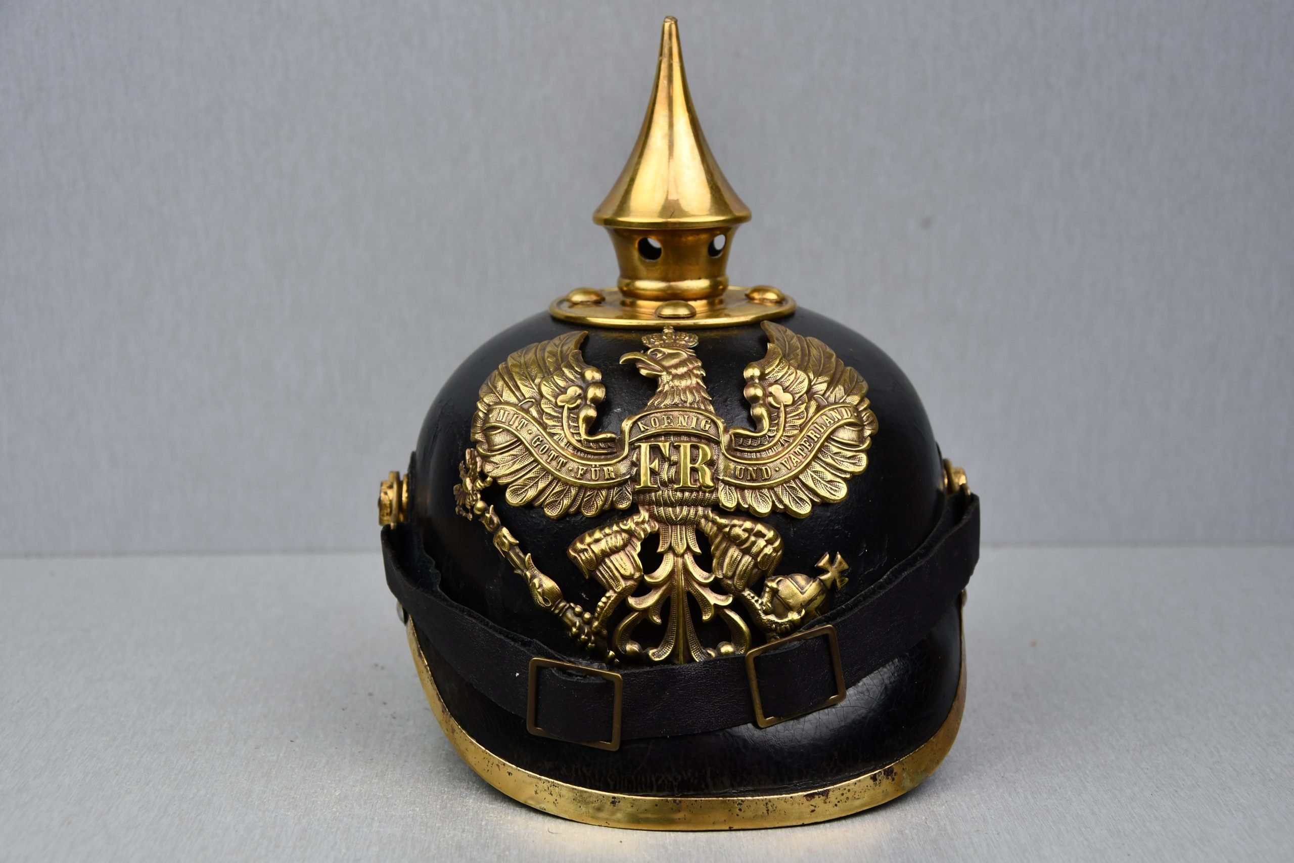WW1 German M95 Prussian enlisted spike helmet unit marked — image 2