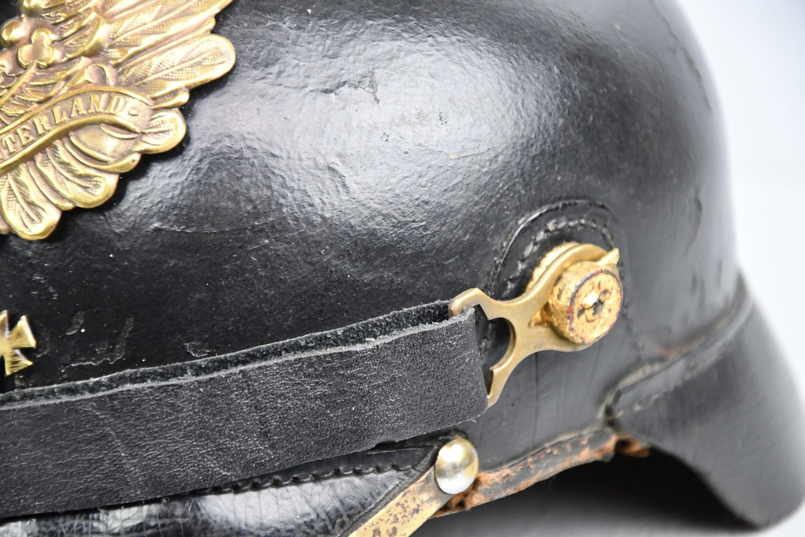 WW1 German M95 Prussian enlisted spike helmet unit marked — image 5