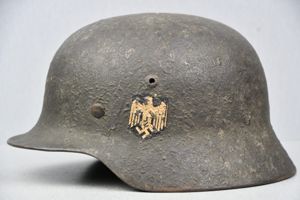 M35 army (Heer) double decal structured concrete camouflage helmet ET64