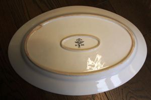 WW2 German Luftwaffe Mess Hall big porcelain ovall platter, 1940 with Fl.U.V.