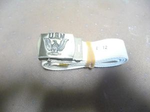 USA NAVY TROUSER BELT  - WHITE