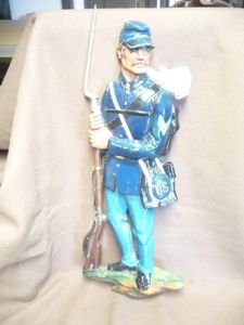 PAINTED METAL PLAQUE - AMERICAN CIVIL WAR SOLDIER