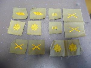 USA WW2  OFFICER'S CLOTH COLLAR INSIGNIA (Pair)