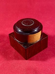 Beautiful Antique Victorian Turned Rosewood Campaign Berry's Patent Crown Traveling Inkwell c1860