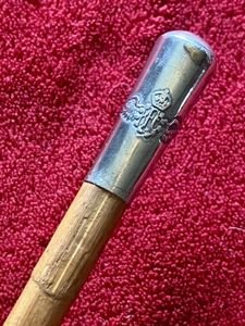WW1 Royal Flying Corps (RFC) Silver-Plated Thimble Pattern Topped Bamboo Swagger Stick