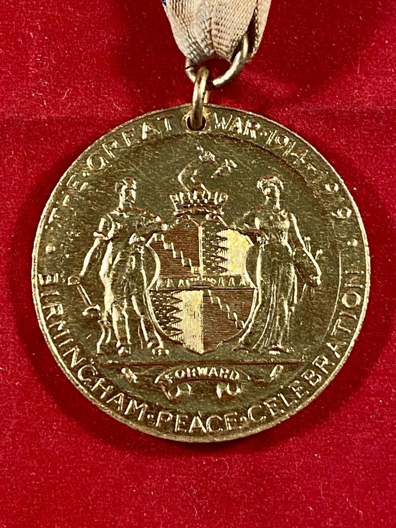 WW1 1919 Peace Medal Issued by the City of Birmingham with Original Ribbon — image 5