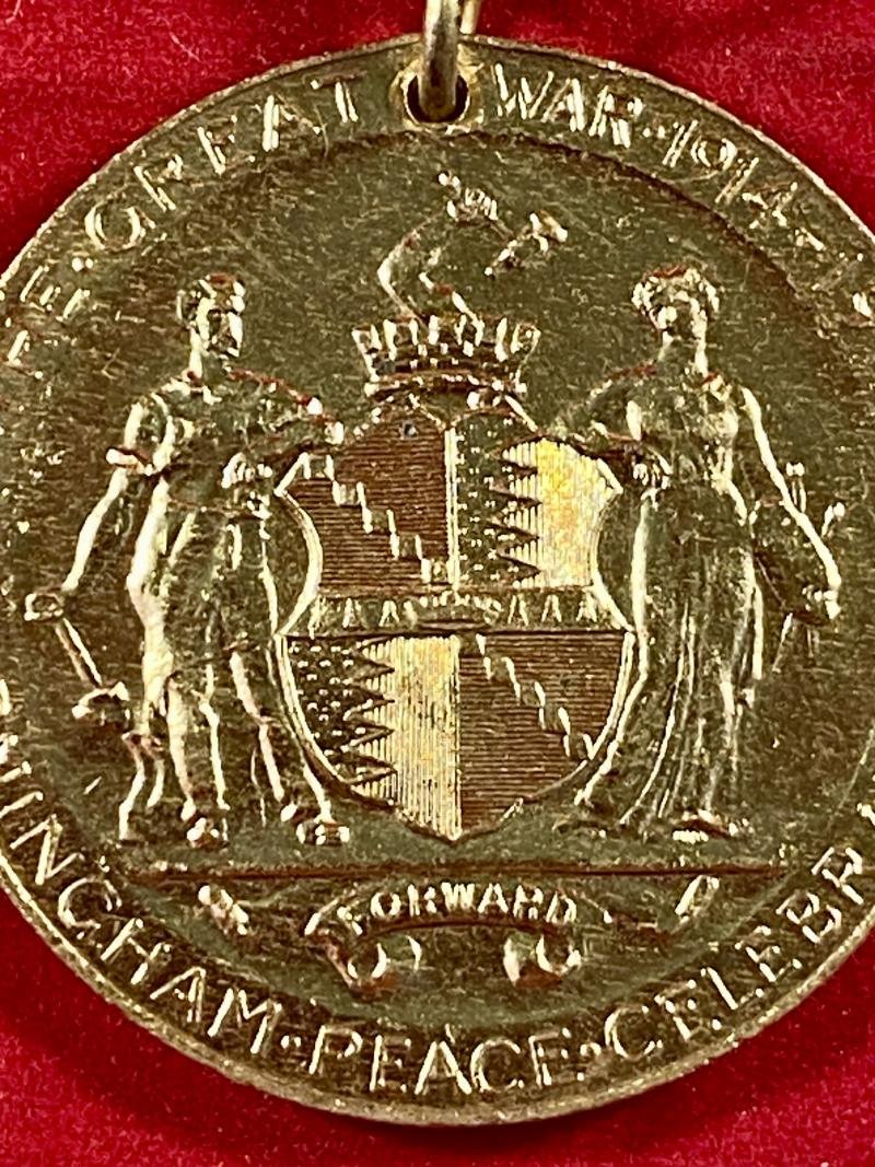 WW1 1919 Peace Medal Issued by the City of Birmingham with Original Ribbon — image 6