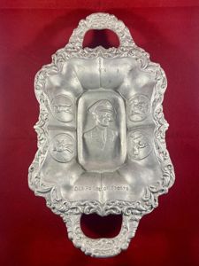 Large Commemorative Cast Aluminium Dish Depicting Prince of Wales - Edward VIII 'Our Prince of Sports' Made by R.W. Coan London c1920
