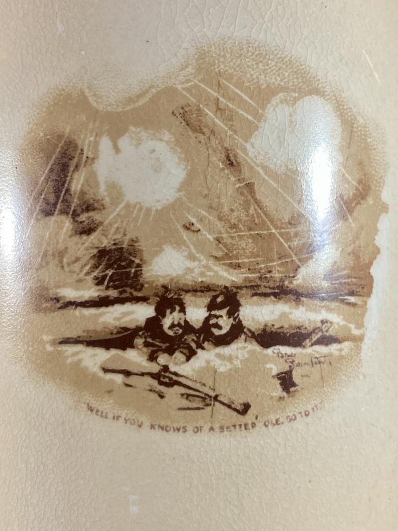 Rare WW1 Grimwades Commemorative Vase Depicting Two Bruce Bairnsfather Cartoons — image 5