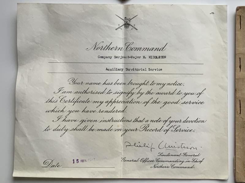 WWII ATS Company Serjeant-Major Grouping