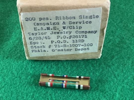 WWII European Theatre Campaign Medal Ribbon Bar
