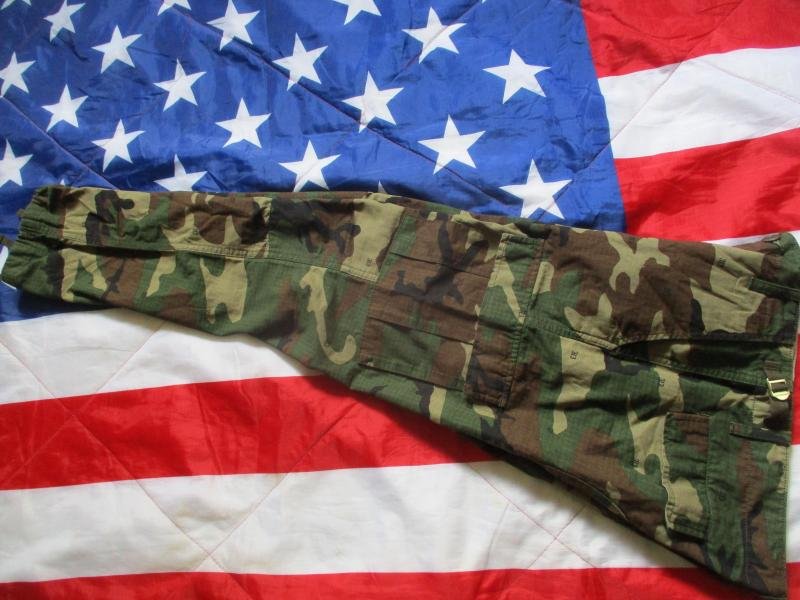 Real CARHARTT USA US BDU M65 aviation CARGO COMBAT TROUSERS 1981 woodland camo