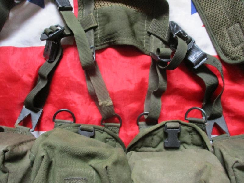 GULF WAR 1 BRITISH ARMY ISSUE OG GREEN PLCE sas belt kit INFANTRY WEBBING SET