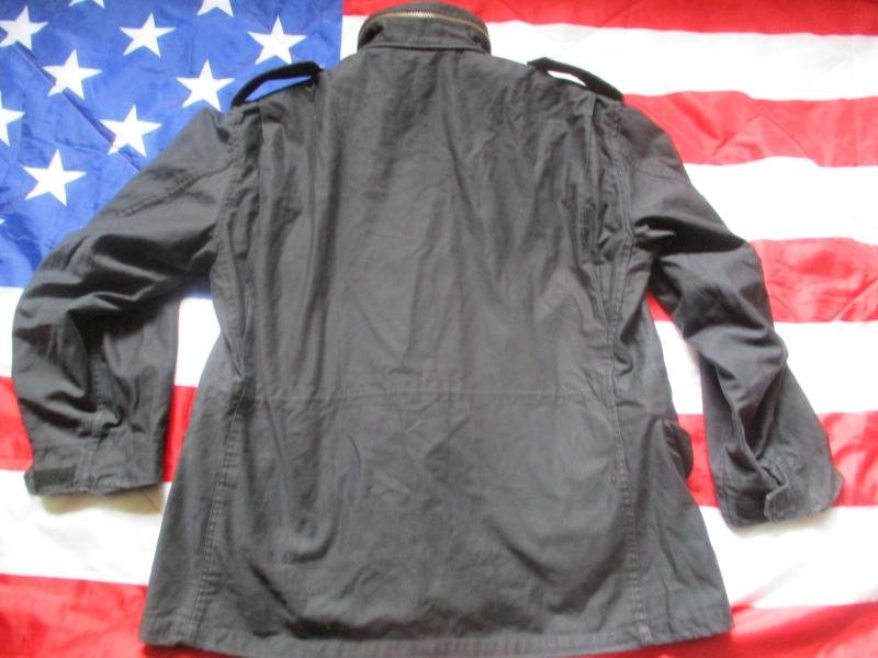 REAL Alpha Industries USA US ARMY black M65 field COAT combat jacket LARGE R- XL