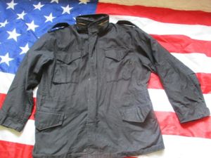 REAL Alpha Industries USA US ARMY black M65 field COAT combat jacket LARGE R- XL