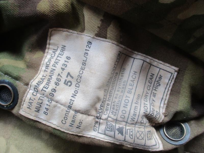 GENUINE BRITISH ARMY ISSUE MTP MULTICAM modified BUSH BOONIE JUNGLE HAT 57CM M