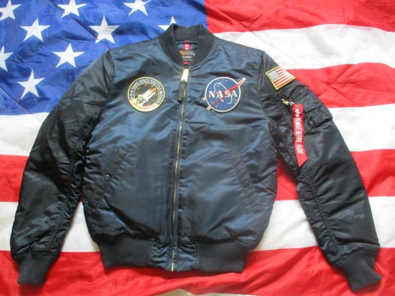 ALPHA INDUSTRIES NASA 100TH SPACE SHUTTLE MISSION MA1 bomber pilot JACKET COAT SMALL