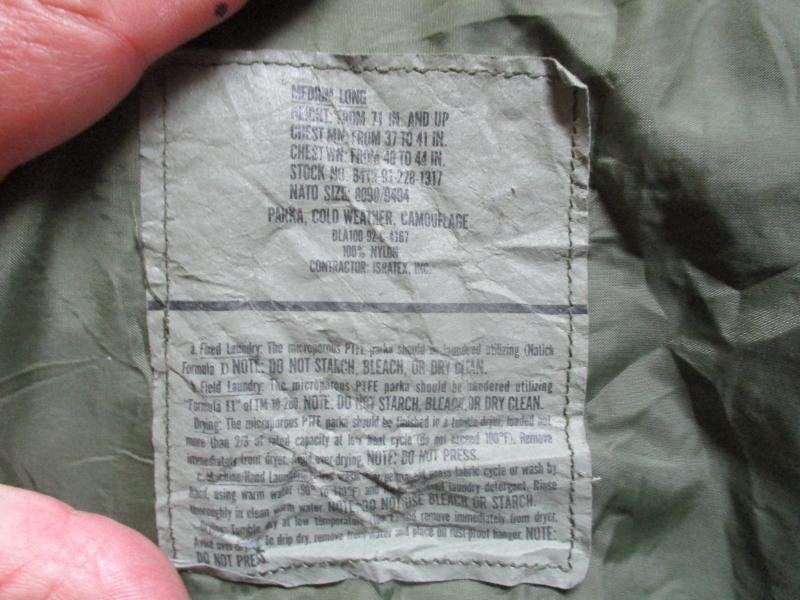 GENUINE US Army ISSUE ECWCS ECW USA woodland camo waterproof goretex PARKA COAT m / L