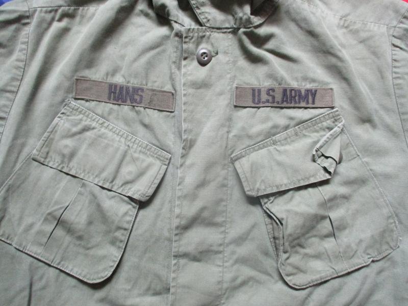 1970 VIETNAM WAR US ARMY SLANT POCKET OG107 GREEN Jungle combat JACKET COAT