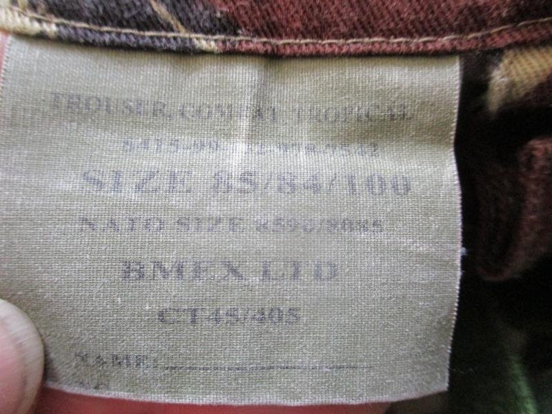 GENUINE sas RE ISSUE 68 patt JUNGLE 1968 dpm TROPICAL COMBAT TROUSERS modified