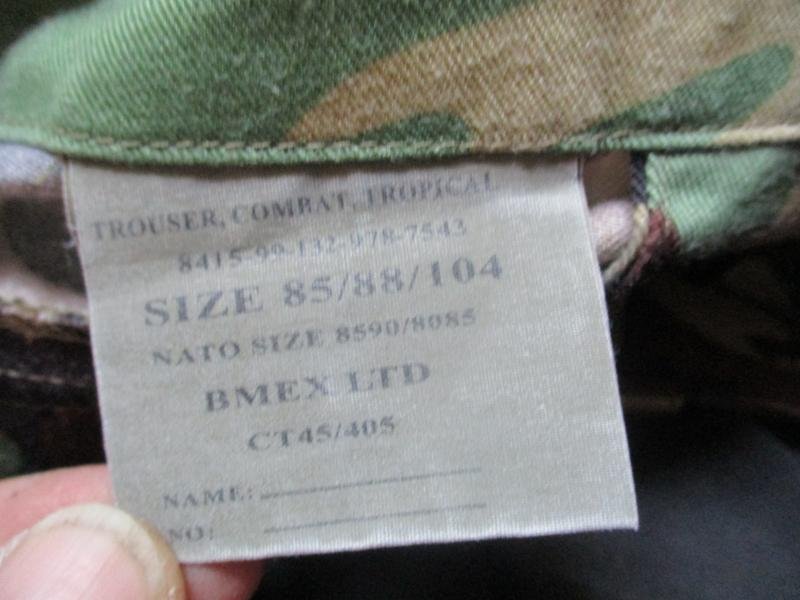 GENUINE sas RE ISSUE 68 patt JUNGLE 1968 dpm TROPICAL COMBAT TROUSERS modified M