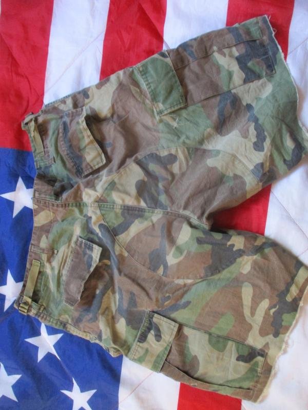 US Army usa us M81 woodland CAMO BDU combat TROUSERS cutt of surfer SHORTS large