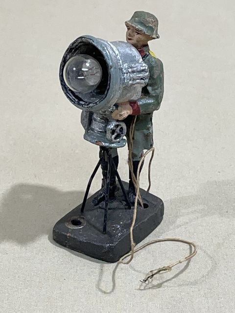 Original Nazi Era German Toy Soldier with Search Light, ELASTOLIN