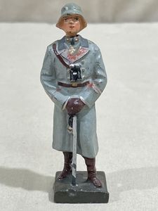 Original Nazi Era German Army Toy Soldier General in Greatcoat, LINEOL