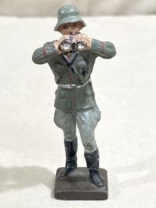 Original Nazi Era German Army Toy Soldier Officer with Binoculars, LINEOL
