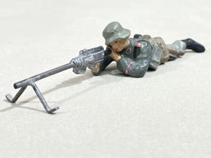 Original Nazi Era German Army Toy Soldier Prone with MG13, LINEOL