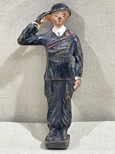 Original Nazi Era German Army Toy Soldier, Early Panzer Crewman