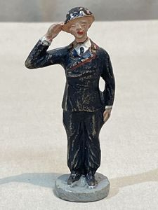 Original Nazi Era German Early Army Panzer Crewman Toy Soldier, Marked Germany