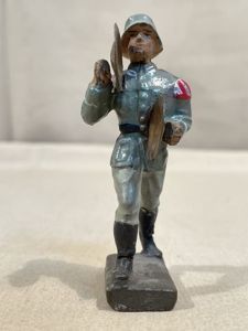 Original Nazi Era German Toy Soldier Marching Cymbals Player, LINEOL