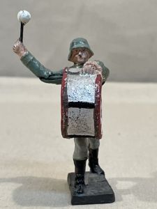 Original Nazi Era German Toy Soldier Marching Bass Drummer, SCHUSSO