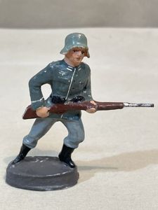 Original Nazi Era German Toy Soldier Attacking