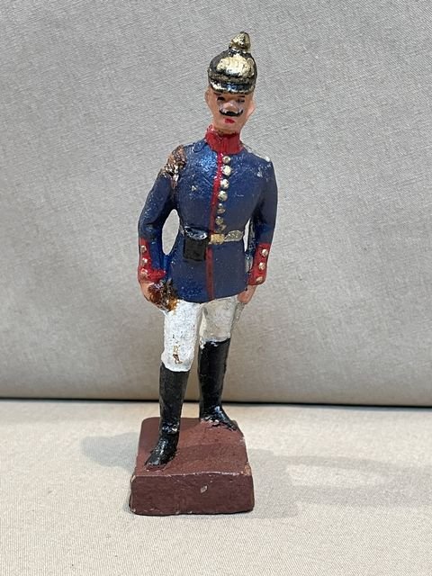 Original Weimar Era German Toy Soldier, Pre-WWI Uniform Officer Marching, LINEOL