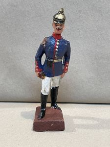 Original Weimar Era German Toy Soldier, Pre-WWI Uniform Officer Marching, LINEOL