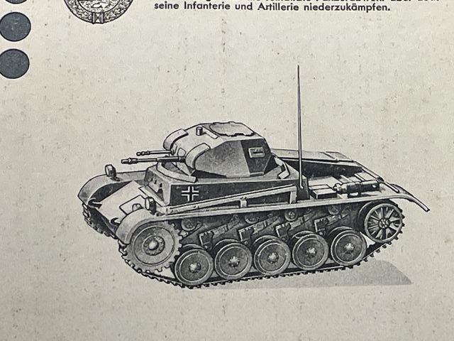 Original WWII German Paper Model Kit, Panzer II (Incomplete) — image 3