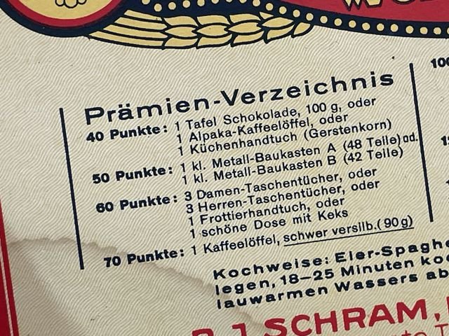 Original Pre-WWII Era German Ration Item, Egg Spaghetti Box 1936 — image 7