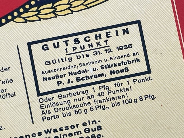 Original Pre-WWII Era German Ration Item, Egg Spaghetti Box 1936 — image 9